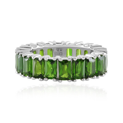 Anello in argento con Diopside Russo