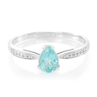 Anello in argento con Fluoroapatite Verde