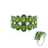 Anello in argento con Diopside Russo