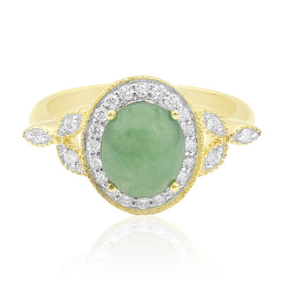 Anello in oro con Giadeite Verde Nobile (Annette)