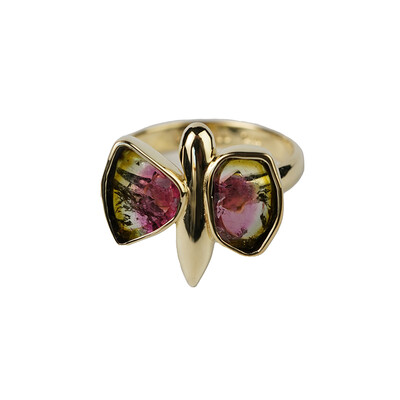 Anello in argento con Tormalina Anguria