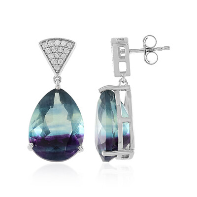Orecchini in argento con Fluorite Bicolore