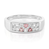 Anello in argento con Zaffiro Padparadscha e Zaffiro Bianco
