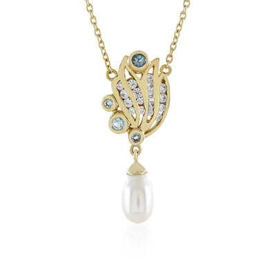 Collana in argento con Perla d'Acqua Dolce Bianca
