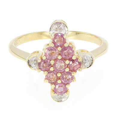 Anello in oro con Zaffiro Padparadscha (non riscaldato) (AMAYANI)