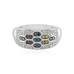 Anello in argento con Diamante Blu I3