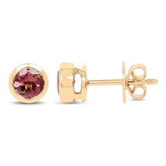 Orecchini in oro con Tormalina Rosa Brasiliana