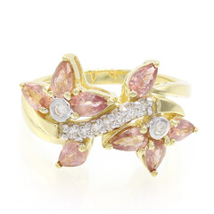 Anello in oro con Zaffiro Padparadscha (non riscaldato) (AMAYANI)