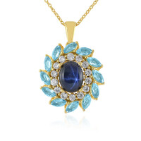 Collana in argento con Zaffiro Stellato Blu