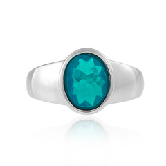 Anello in argento con Opale Blu Caraibico