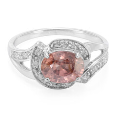 Anello in argento con Zircone Rosa Cannella