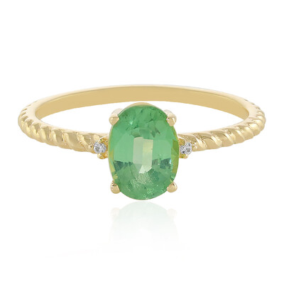 Anello in oro con Cianite Verde