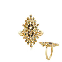 Anello in argento con Diamante Verde I3