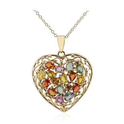 Collana in argento con Zaffiro Fancy