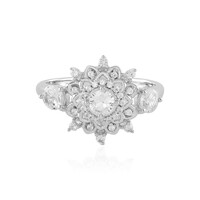 Anello in argento con Zaffiro Bianco