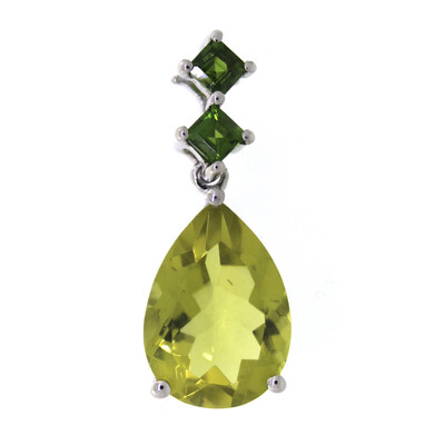 Ciondolo in argento con Quarzo Ouro Verde