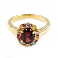 Anello in argento con Granato Mozambico