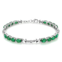 Bracciale in argento con Smeraldo Zambia
