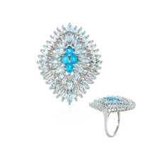Anello in argento con Topazio Blu Cielo