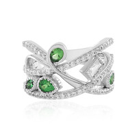 Anello in oro con Tsavorite dalla Tanzania AAA (SUHANA)