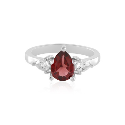 Anello in argento con Granato Mozambico