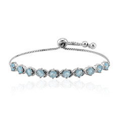 Bracciale in argento con Quarzo blu pastello