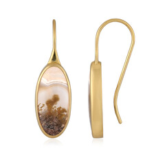 Orecchini in argento con Agata Muschiata (Bali Barong)