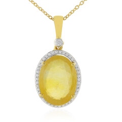 Collana in argento con Zaffiro Giallo del Madagascar