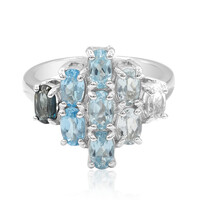 Anello in argento con Topazio Blu Londra