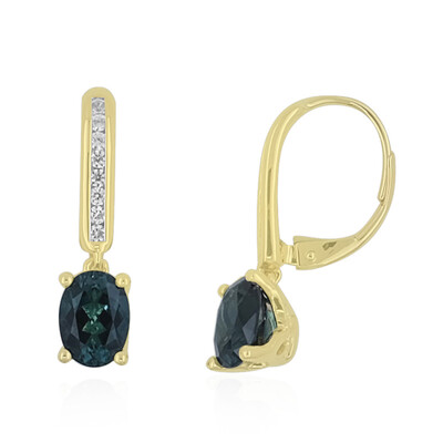 Orecchini in oro con Indicolite Brasiliana