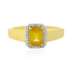 Anello in argento con Zaffiro Giallo del Madagascar