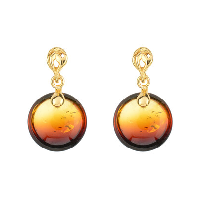 Orecchini in argento con Ambra Sunrise Baltica (dagen)