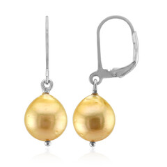 Orecchini in argento con Perla Dorata dei Mari del Sud Kabira (TPC)