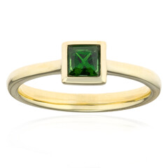 Anello in oro con Tsavorite della Tanzania (CUSTODANA)