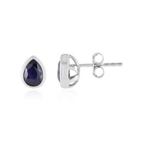 Orecchini in argento con Zaffiro Blu del Madagascar