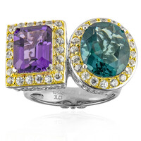 Anello in argento con Fluorite Blu Caraibico  (Dallas Prince Designs)