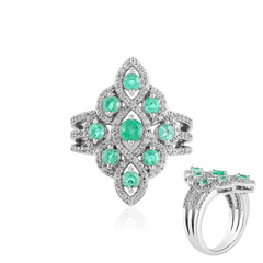 Anello in argento con Smeraldo Russo