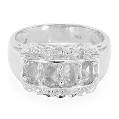 Anello in argento con Zaffiro Bianco