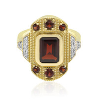 Anello in argento con Granato Mozambico
