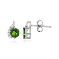 Orecchini in argento con Diopside Russo