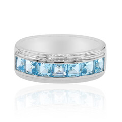 Anello in argento con Topazio Blu Svizzero