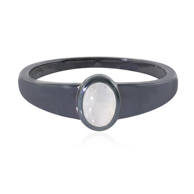 Anello in argento con Pietra di Luna Arcobaleno