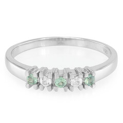 Anello in argento con Alessandrite Brasiliana e Zaffiro Bianco