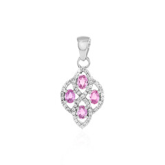 Ciondolo in argento con Zaffiro Rosa del Madagascar