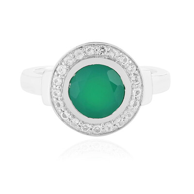 Anello in argento con Onice Verde