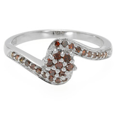 Anello placcato in platino con Diamante Fancy