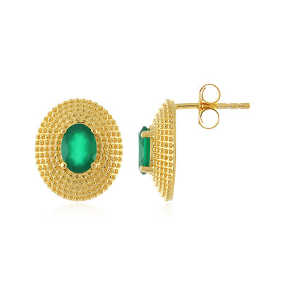 Orecchini in argento con Onice Verde
