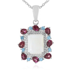 Collana in argento con Pietra di Luna Arcobaleno
