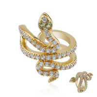 Orecchini a cerchio con clip in argento con Peridoto della Birmania