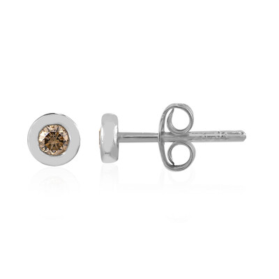 Orecchini in argento con Diamante Champagne I2